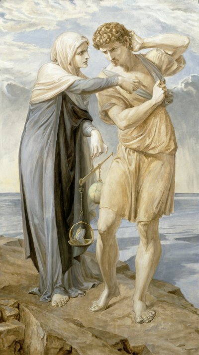 Mann hört auf den Ruf des Gewissens, 1910 von Frederic James Shields
